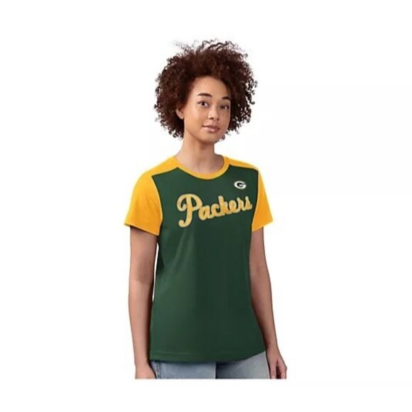 Carl Banks Tops - Green Bay Packers Womens Short Sleeve T-shirt Size 4XL Green Yellow NFL